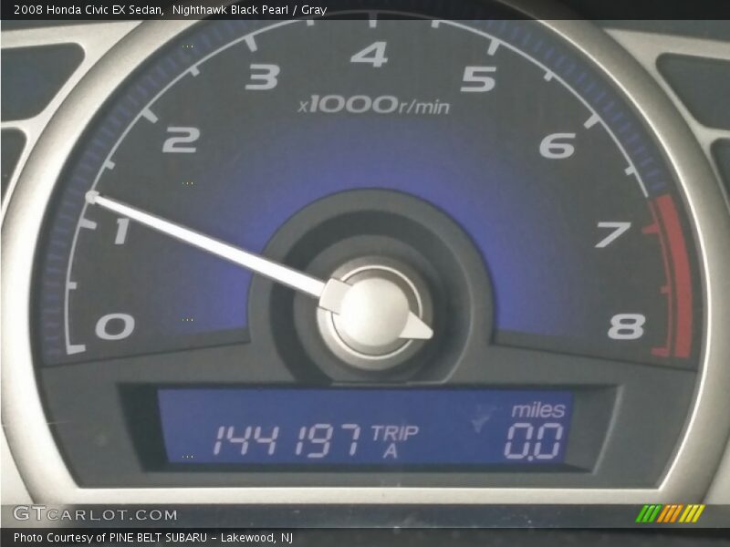 Nighthawk Black Pearl / Gray 2008 Honda Civic EX Sedan