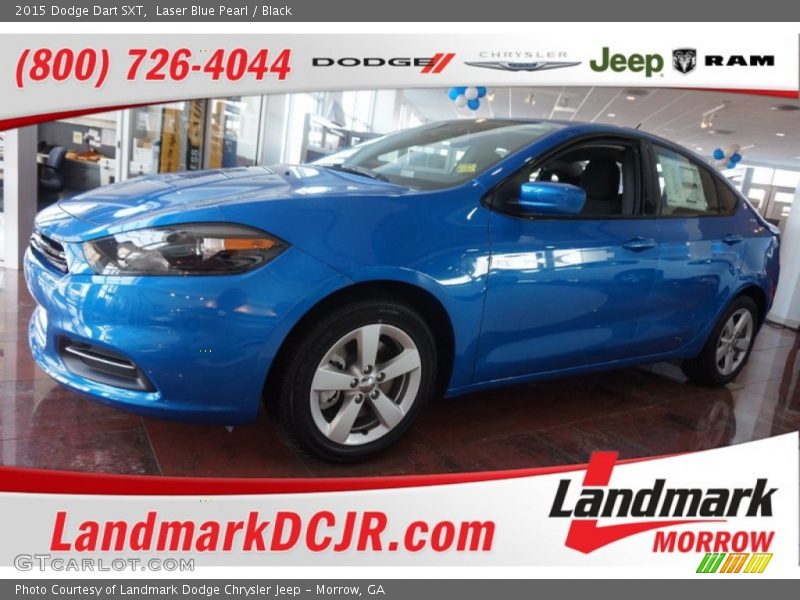 Laser Blue Pearl / Black 2015 Dodge Dart SXT