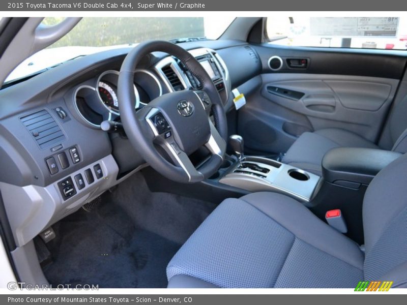 Super White / Graphite 2015 Toyota Tacoma V6 Double Cab 4x4