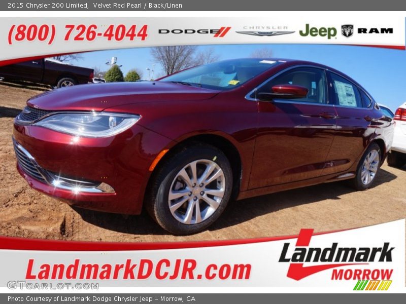 Velvet Red Pearl / Black/Linen 2015 Chrysler 200 Limited