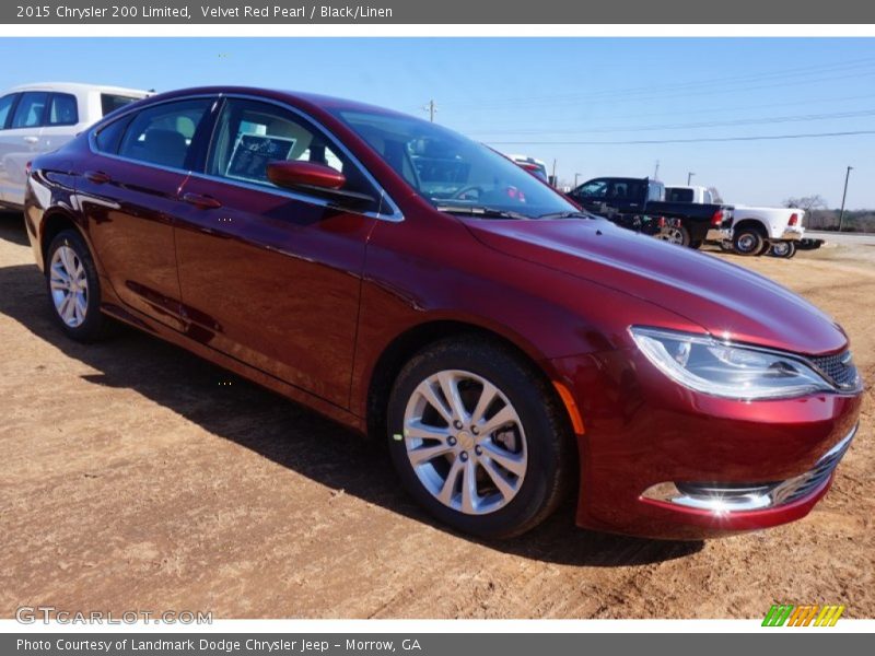 Velvet Red Pearl / Black/Linen 2015 Chrysler 200 Limited