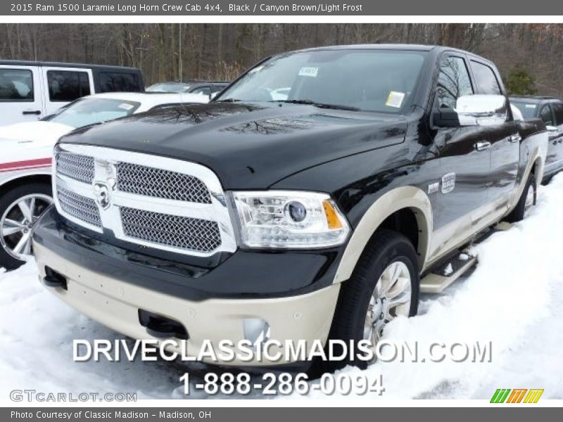 Black / Canyon Brown/Light Frost 2015 Ram 1500 Laramie Long Horn Crew Cab 4x4