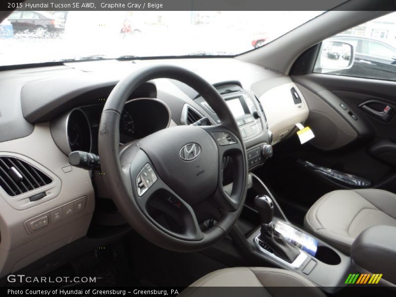 Graphite Gray / Beige 2015 Hyundai Tucson SE AWD