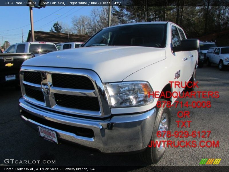 Bright White / Black/Diesel Gray 2014 Ram 2500 SLT Crew Cab 4x4