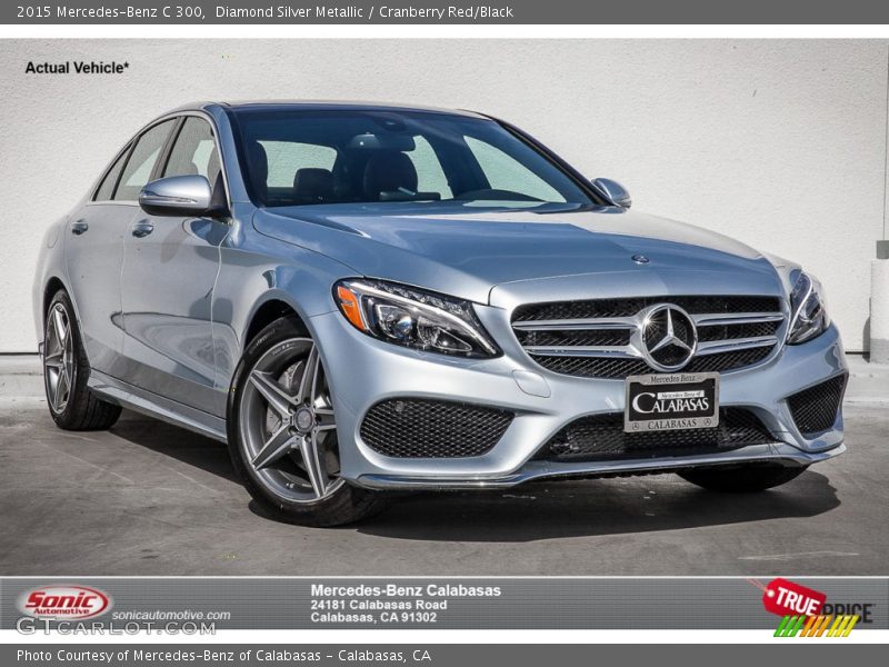 Diamond Silver Metallic / Cranberry Red/Black 2015 Mercedes-Benz C 300