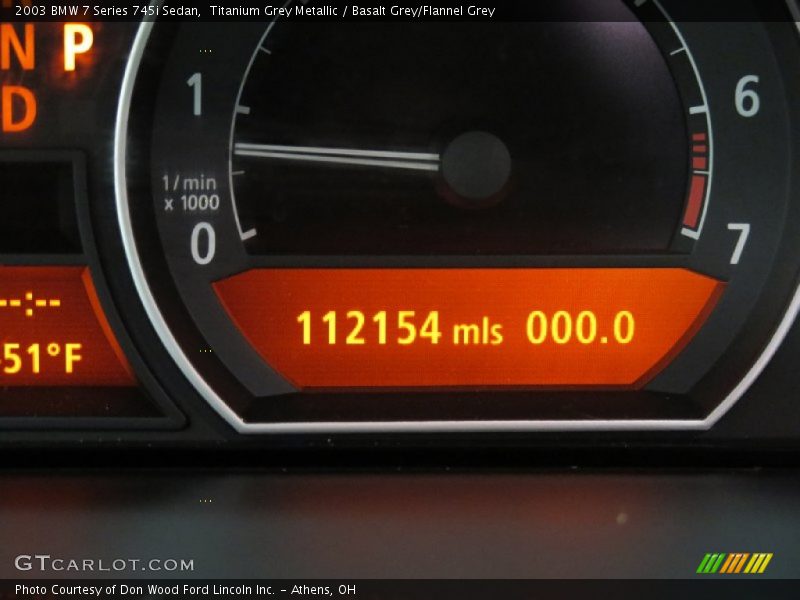 Titanium Grey Metallic / Basalt Grey/Flannel Grey 2003 BMW 7 Series 745i Sedan