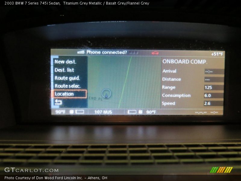 Titanium Grey Metallic / Basalt Grey/Flannel Grey 2003 BMW 7 Series 745i Sedan