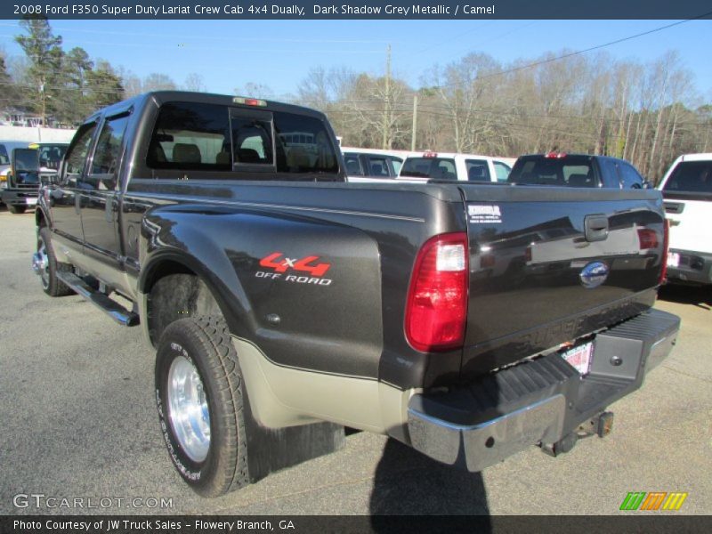 Dark Shadow Grey Metallic / Camel 2008 Ford F350 Super Duty Lariat Crew Cab 4x4 Dually