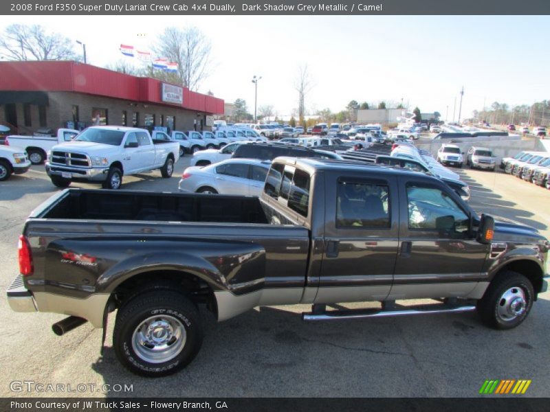 Dark Shadow Grey Metallic / Camel 2008 Ford F350 Super Duty Lariat Crew Cab 4x4 Dually