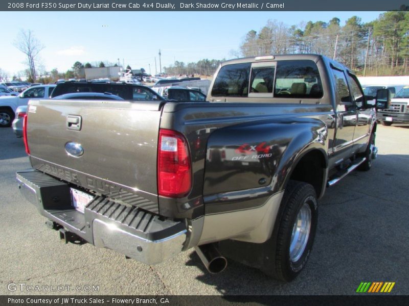 Dark Shadow Grey Metallic / Camel 2008 Ford F350 Super Duty Lariat Crew Cab 4x4 Dually