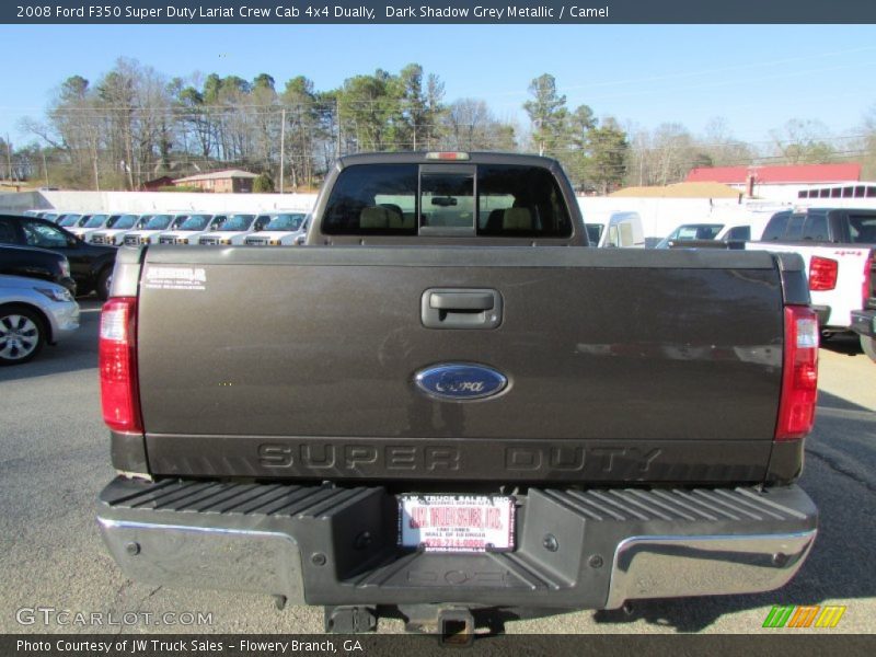 Dark Shadow Grey Metallic / Camel 2008 Ford F350 Super Duty Lariat Crew Cab 4x4 Dually