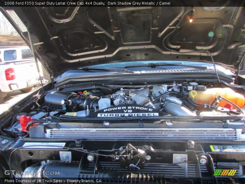 Dark Shadow Grey Metallic / Camel 2008 Ford F350 Super Duty Lariat Crew Cab 4x4 Dually