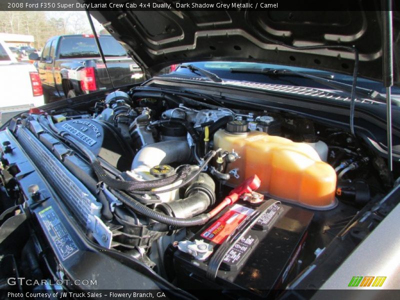 Dark Shadow Grey Metallic / Camel 2008 Ford F350 Super Duty Lariat Crew Cab 4x4 Dually