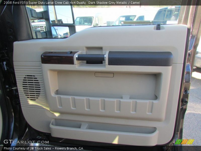 Dark Shadow Grey Metallic / Camel 2008 Ford F350 Super Duty Lariat Crew Cab 4x4 Dually