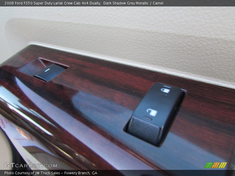 Dark Shadow Grey Metallic / Camel 2008 Ford F350 Super Duty Lariat Crew Cab 4x4 Dually