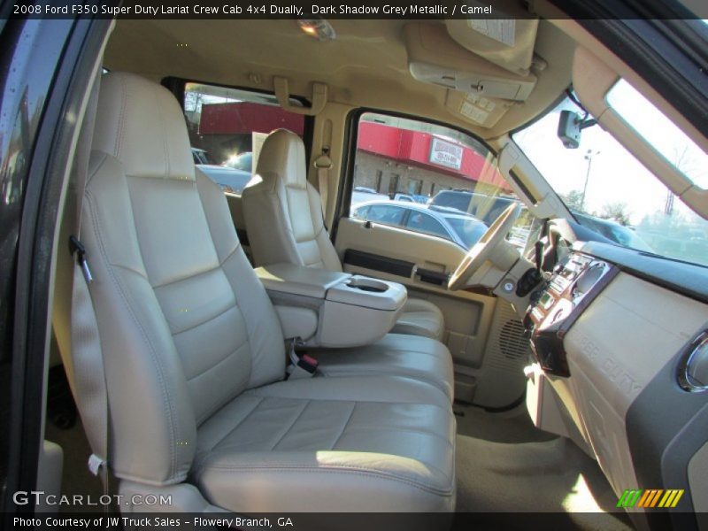 Dark Shadow Grey Metallic / Camel 2008 Ford F350 Super Duty Lariat Crew Cab 4x4 Dually