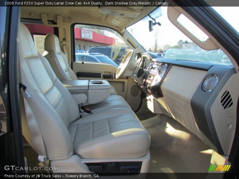 Dark Shadow Grey Metallic / Camel 2008 Ford F350 Super Duty Lariat Crew Cab 4x4 Dually