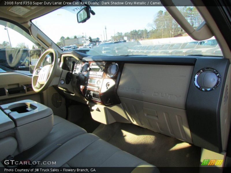 Dark Shadow Grey Metallic / Camel 2008 Ford F350 Super Duty Lariat Crew Cab 4x4 Dually