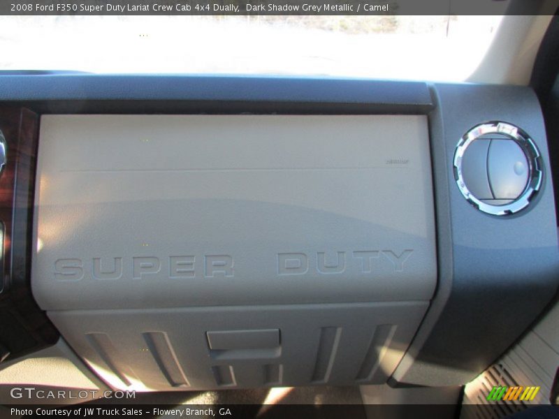 Dark Shadow Grey Metallic / Camel 2008 Ford F350 Super Duty Lariat Crew Cab 4x4 Dually