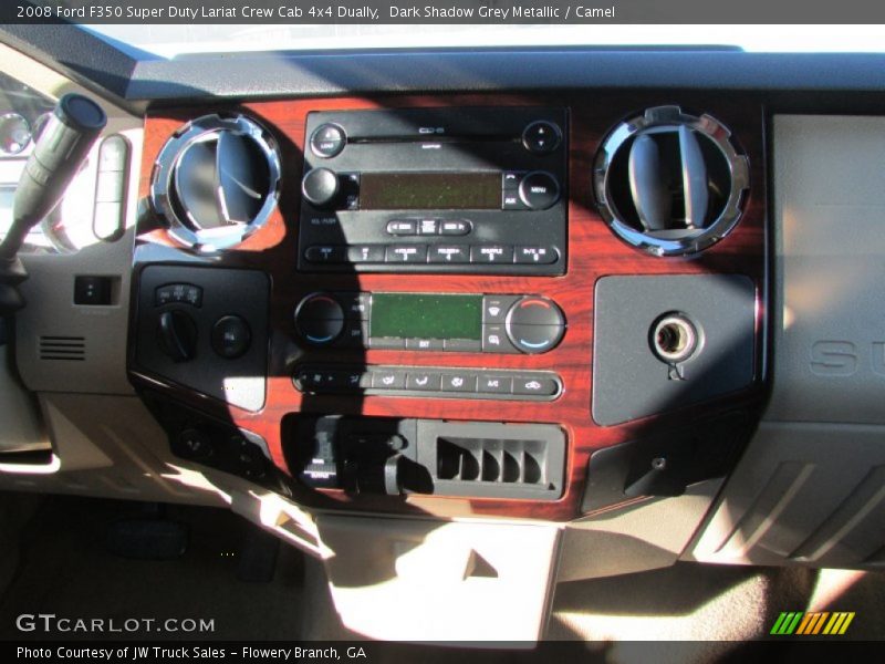 Dark Shadow Grey Metallic / Camel 2008 Ford F350 Super Duty Lariat Crew Cab 4x4 Dually