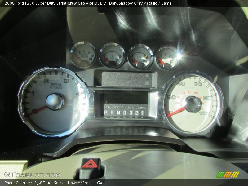 Dark Shadow Grey Metallic / Camel 2008 Ford F350 Super Duty Lariat Crew Cab 4x4 Dually