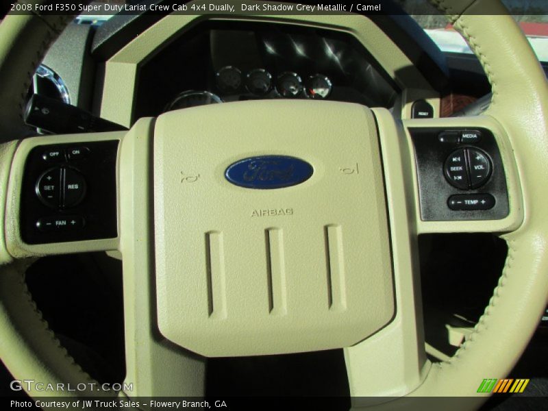 Dark Shadow Grey Metallic / Camel 2008 Ford F350 Super Duty Lariat Crew Cab 4x4 Dually