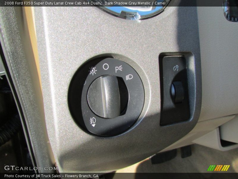 Dark Shadow Grey Metallic / Camel 2008 Ford F350 Super Duty Lariat Crew Cab 4x4 Dually