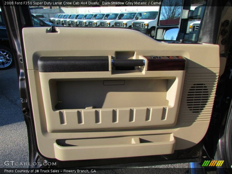 Dark Shadow Grey Metallic / Camel 2008 Ford F350 Super Duty Lariat Crew Cab 4x4 Dually