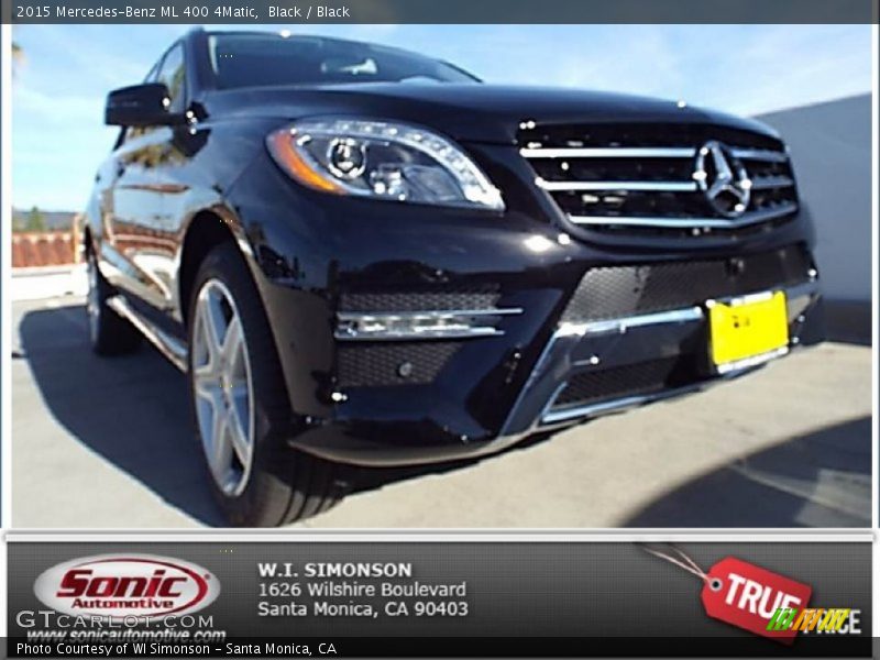 Black / Black 2015 Mercedes-Benz ML 400 4Matic