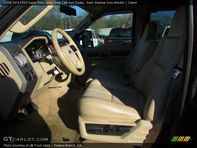 Dark Shadow Grey Metallic / Camel 2008 Ford F350 Super Duty Lariat Crew Cab 4x4 Dually