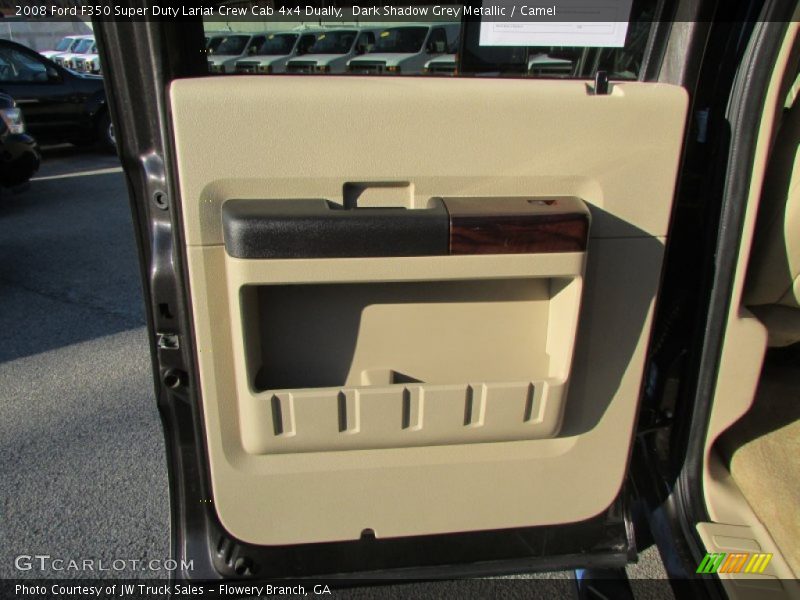 Dark Shadow Grey Metallic / Camel 2008 Ford F350 Super Duty Lariat Crew Cab 4x4 Dually