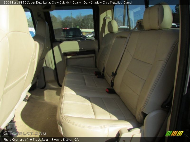 Dark Shadow Grey Metallic / Camel 2008 Ford F350 Super Duty Lariat Crew Cab 4x4 Dually