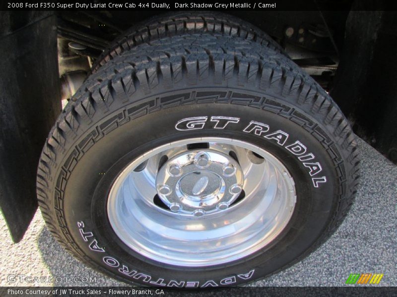 Dark Shadow Grey Metallic / Camel 2008 Ford F350 Super Duty Lariat Crew Cab 4x4 Dually