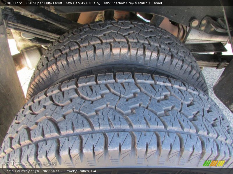 Dark Shadow Grey Metallic / Camel 2008 Ford F350 Super Duty Lariat Crew Cab 4x4 Dually