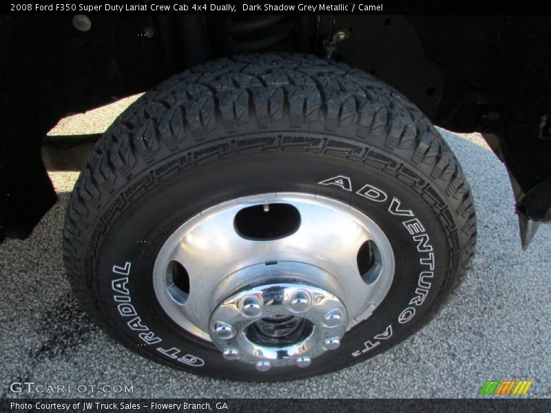 Dark Shadow Grey Metallic / Camel 2008 Ford F350 Super Duty Lariat Crew Cab 4x4 Dually