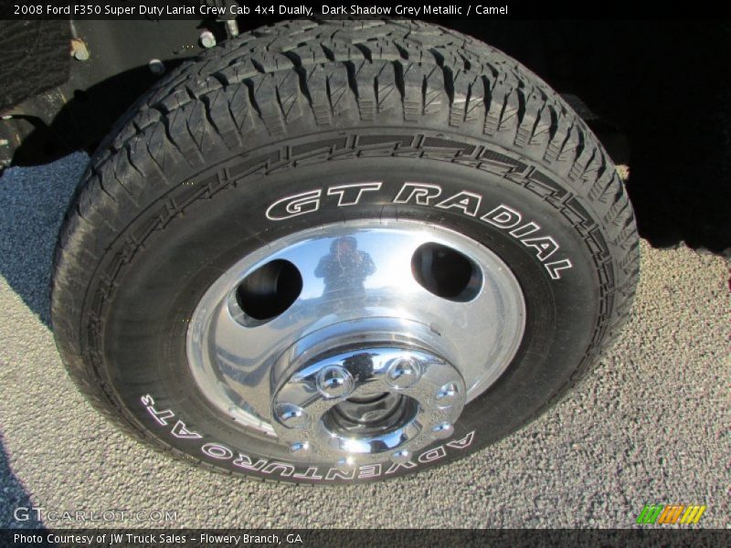 Dark Shadow Grey Metallic / Camel 2008 Ford F350 Super Duty Lariat Crew Cab 4x4 Dually