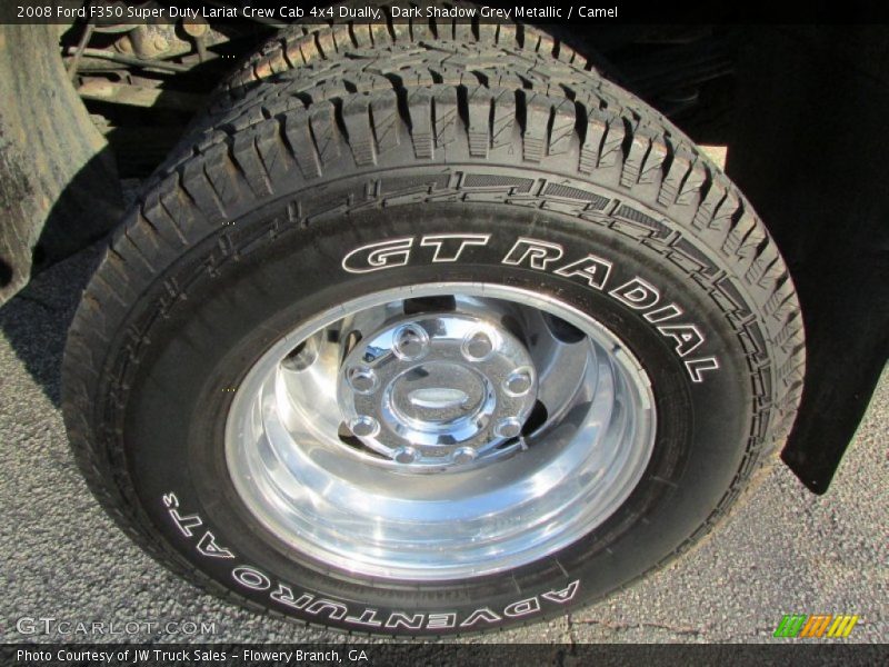Dark Shadow Grey Metallic / Camel 2008 Ford F350 Super Duty Lariat Crew Cab 4x4 Dually