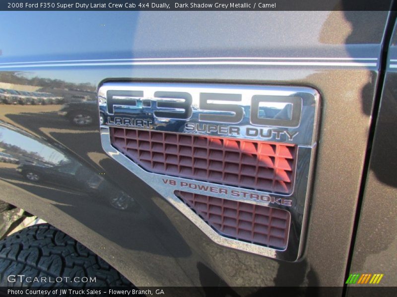 Dark Shadow Grey Metallic / Camel 2008 Ford F350 Super Duty Lariat Crew Cab 4x4 Dually