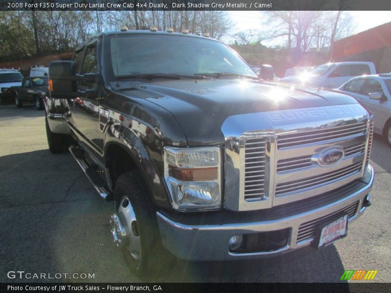 Dark Shadow Grey Metallic / Camel 2008 Ford F350 Super Duty Lariat Crew Cab 4x4 Dually