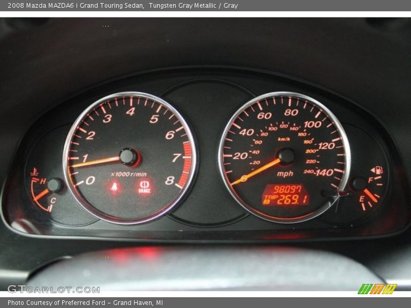 Tungsten Gray Metallic / Gray 2008 Mazda MAZDA6 i Grand Touring Sedan
