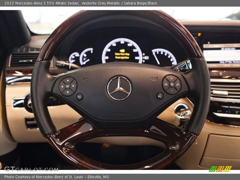 Andorite Grey Metallic / Sahara Beige/Black 2013 Mercedes-Benz S 550 4Matic Sedan