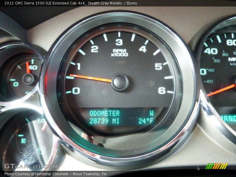 Stealth Gray Metallic / Ebony 2013 GMC Sierra 1500 SLE Extended Cab 4x4