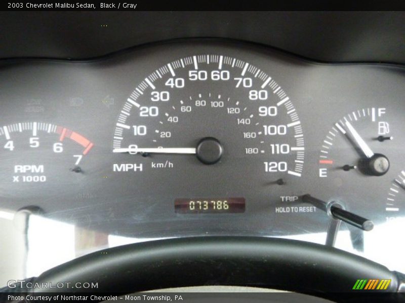 Black / Gray 2003 Chevrolet Malibu Sedan