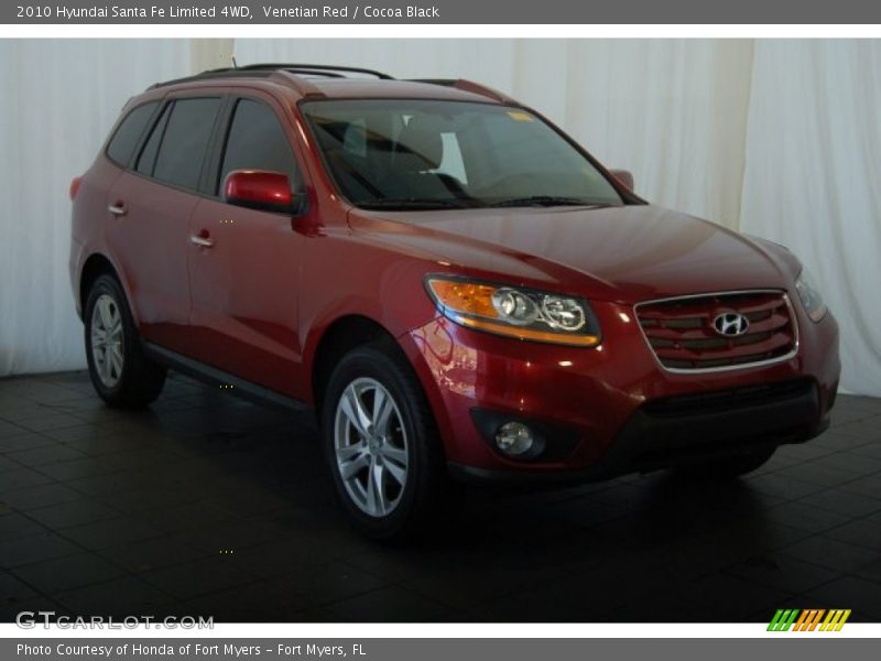 Venetian Red / Cocoa Black 2010 Hyundai Santa Fe Limited 4WD