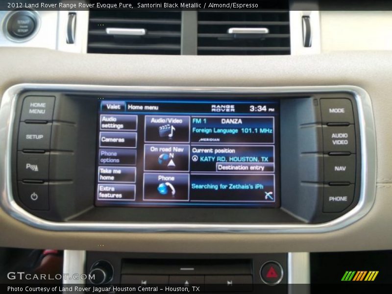 Santorini Black Metallic / Almond/Espresso 2012 Land Rover Range Rover Evoque Pure