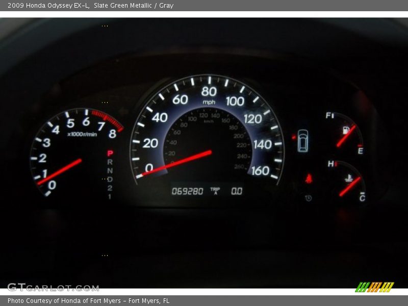 Slate Green Metallic / Gray 2009 Honda Odyssey EX-L