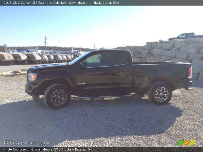 Onyx Black / Jet Black/Cobalt Red 2015 GMC Canyon SLE Extended Cab 4x4
