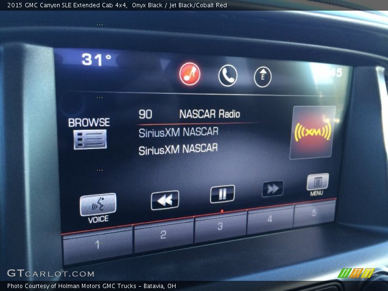 Onyx Black / Jet Black/Cobalt Red 2015 GMC Canyon SLE Extended Cab 4x4