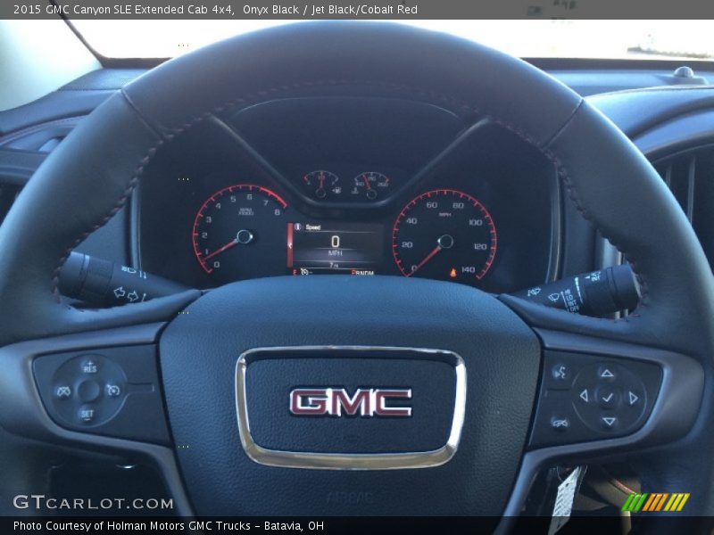 Onyx Black / Jet Black/Cobalt Red 2015 GMC Canyon SLE Extended Cab 4x4