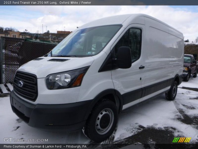 Oxford White / Pewter 2015 Ford Transit Van 250 MR Long